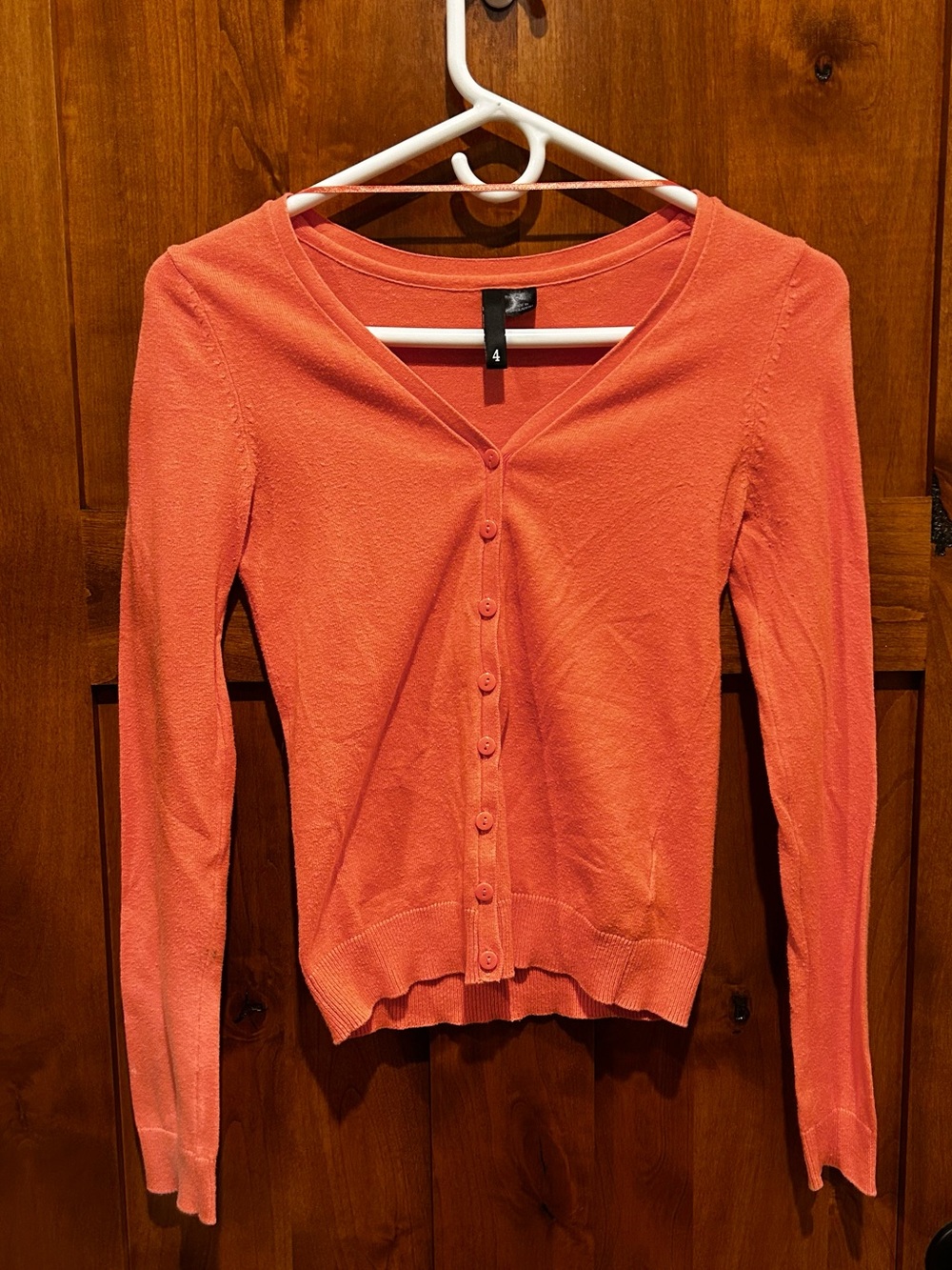H&M Women's Coral Button-Front Cardigan